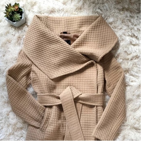 RUDSAK Jackets & Blazers - RUDSAK Duffle Trench Camel Small Wrap Cowl Neck